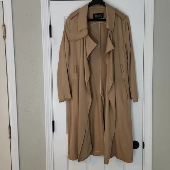 🎉 Badgley Mischka drape front Trench Coat 🎉 - Picture 1 of 6